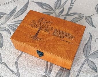 Custom quote wooden box, Memory box, Engraved quote box, Custom engraved jewelry box, Keepsake box, Treasury box
