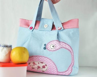 Baby shower gift for daughter Gift for baby girl Cotton bag Fabric bag Little girl Bag Toys storage Small bag Gift for little girl Kids
