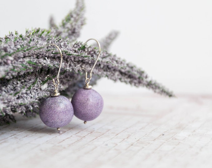 Lavender earrings, Purple dangle earrings, Purple earrings, Purple wedding jewelry, Purple jewelry, Lilac earrings, Lilac jewelry