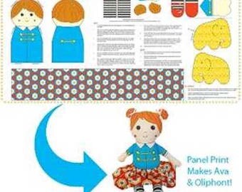 Doll patterns to sew. Cloth doll pattern. Cloth doll making fabric panel. Rag doll sewing pattern. Plushie. Plush. Stuffed elephant. Softie.