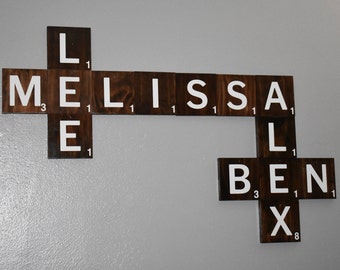 5.5" Scrabble Style Wall Tiles, Large Scrabble Tiles, Large Wall Tiles, Family Letter Tiles