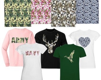 Angel Crafts 15" x 12" CAMO Vinyl (3 PACK) - Heat Transfer Vinyl Sheets for Shirts, Hats, Clothing