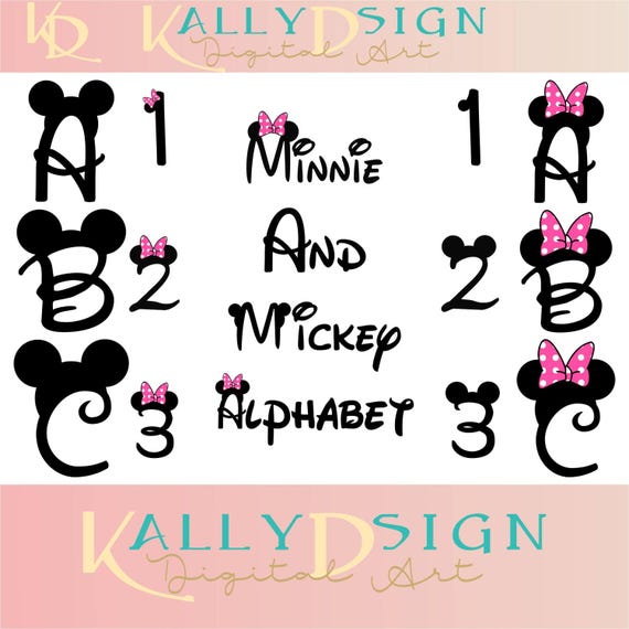 Download Mickey ears Disney svg SVG files Alphabet letters Minnie