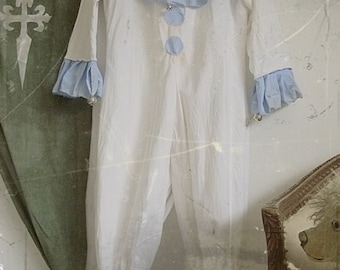 Cute vintage pierrot suit, harlequin costume, hand made ....CHARMANT!