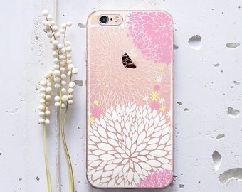 Clear Phone Case Floral iPhone 7 Case Flowers iPhone 7 Plus Case Silicone iPhone 5s Case for Samsung Galaxy S6 Edge iPhone 6s Plus WC192