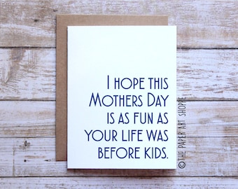 Funny Mother's Day Card Naughty Mother's Day card