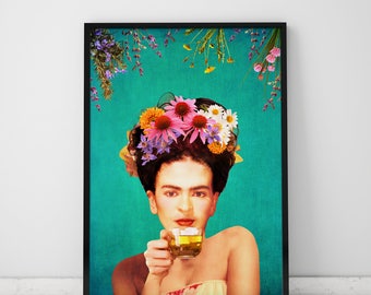 Frida Poster Herb Wall Art Frida Kahlo Poster Herb Print Frida Kahlo Print Herb Poster Frida Kahlo Wall Art Tea Poster Frida Art