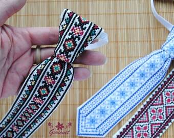 Gift for baby Tie for boy Gift for toddler Kids clothing cotton fabric ukrainian folk art cross stitch embroidered gift special occasions