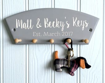 personalised couples gift, anniversary gift, wedding gift, housewarming gift, new home gift, house warming gift, key hook, key holder