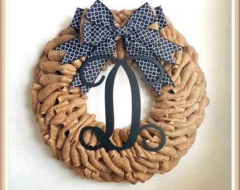Halloween Wreath-Halloween Decorations-Halloween Wreath Sale-Halloween Wreath Accent-Fall Burlap Wreath-Monogrammed Wreath-Initial Wreath