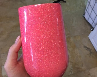 Glittered Wine Glass <3