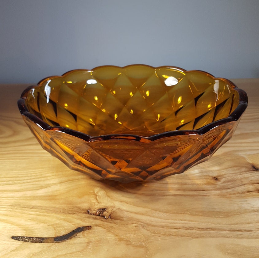 Vintage Orange Depression Glass Bowl