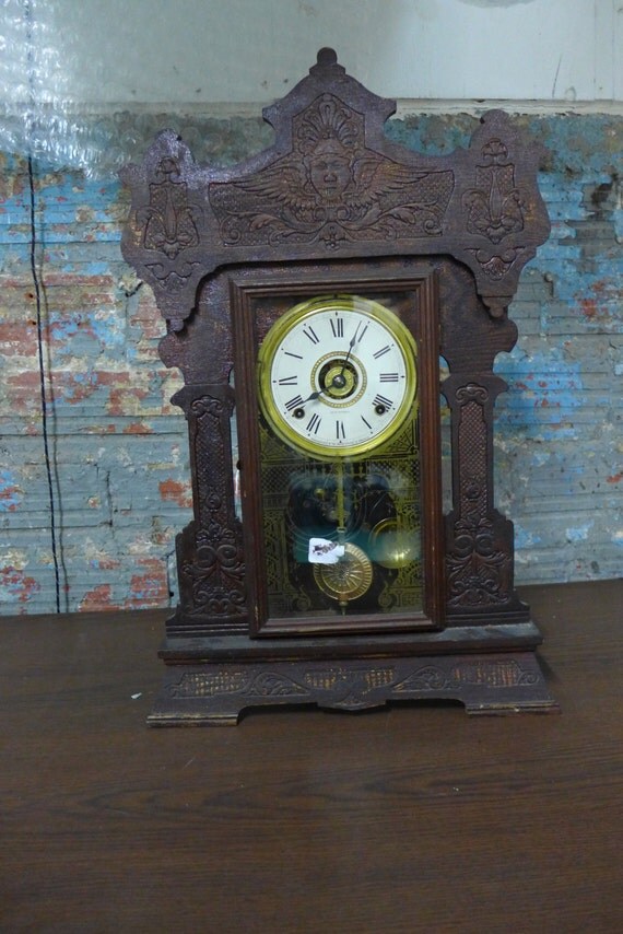 Seth Thomas 8 Day Half Strike Gingerbread Mantle Shelf Clock
