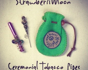 Ceremonial tobacco pipes, wire wrapped pipes, gemstone pipe, crystal pipe, custom pipes