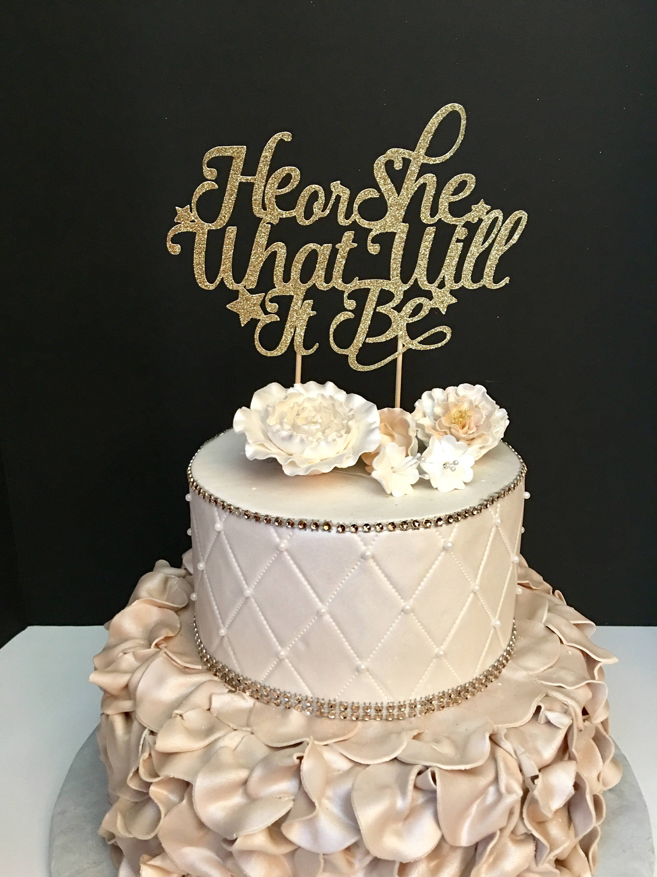 He or she What will it be Cake Topper Baby Sprinkle Cake