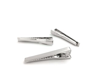 5 Silver Tie Clip, Tie Bar Blank, Tie Tack, Tie Clasp, DIY, Father Day, Custome Tie Bar, Gift For Him, Accessories