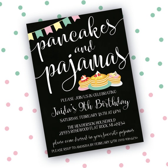 Pancakes And Pajamas Invitations 4