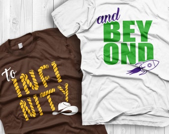 To Infinity and Beyond Shirts Disney Couples Shirts Toy story Custom Matching Shirts Couple T-shirts vacation shirts