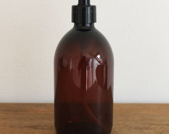 Clearance Amber Brown Plastic Bottle Soap Dispenser Bottle in 250ml, 500ml and 1000ml