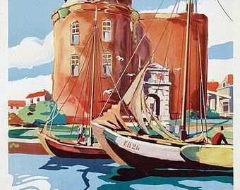 Vintage French Netherlands Holland Tourism Poster A3 Print