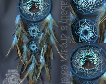 Dream catcher Dreamcatcher ocean dreamcatcher Indian talisman Blue color Turquoise Aquamarine Mint dreamcatcher Dreamcatcher blue Boho style