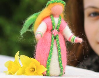 Waldorf doll felt, Doll felt, Art Doll, Needle felted Waldorf, Soft sculpture, Standing doll