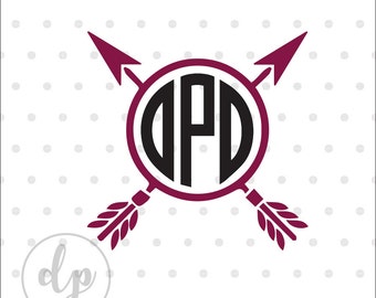 Download Arrow monogram frame svg | Etsy