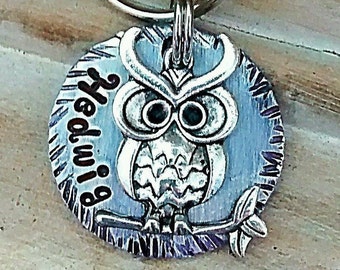 Pet ID - Dog Tag - Pet Accessories - Collar Tag - Pets - Pet Tag - Metal ID - Custom ID Tag - Personalized Pet Tag - Owl