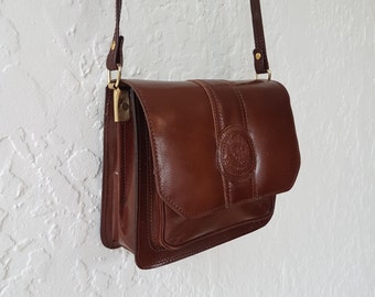 Leather bag • shoulder bag • Crossbody • 1970s • Vintage • Satchel