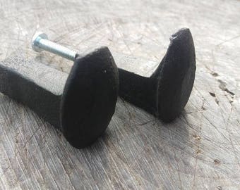 Reclaimed railway spike coat hooks drawer pulls door knobs (set of 2) reclaimed coat hooks railroad spike coat hook rustic coat hook