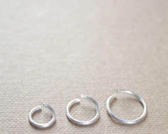 Daith Piercing Small Septum Ring 6mm Nose Ring Hoop Silver Tragus Jewelry 20 gauge 18 gauge Sterling Silver 925 Rook Hoop Earring 8mm 10mm