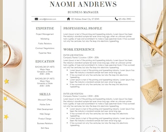 Professional Resume Template, CV Template for MS Word, Creative Resume, Modern Resume Design, Resume Instant Download, Buy One Get One Free