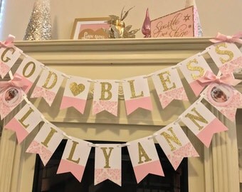 First Communion Decorations,First Holy Communion Banner, Christening Banner Communion Banner, Baptism banner