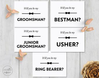 Will You Be My Groomsman Printable Best Man Card Will You Be My Usher Ring Bearer Best Man Invitation Groomsman Card Groomsmen Proposal Card