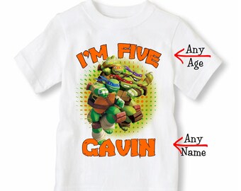 Ninja Turtles Shirt Personalized With Name and Age - TMNT Birthday Shirt