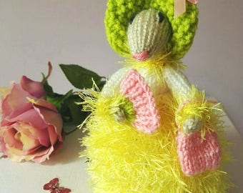 Mouse Doll Knitted, Mouse Gift for her, Home Decoration Stuffed, Art Figurine Rat, Stuffed Animal