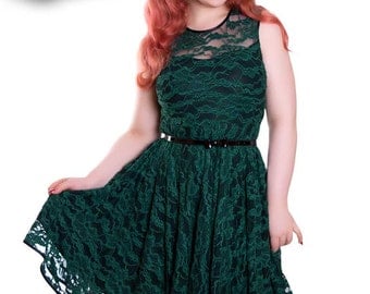 Lace Dress Wedding Dark Green - ESTELLE_08