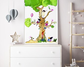 Girls room decor, Art for girls room, girls room art, art for kids room, girls wall decor, wall art for girls, prints for girls room