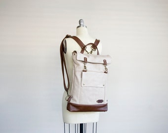Professional Backpack Mens Leather Canvas Backpack Womens