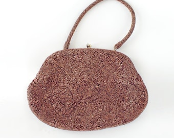 50s 60s Vintage Bronze Beaded Bag by Josef