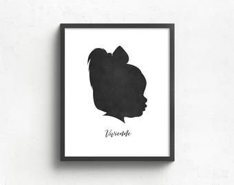 custom silhouette portrait, gift for mom, gift for her, grandparents gift, custom family art, family keepsake, mothers day gift
