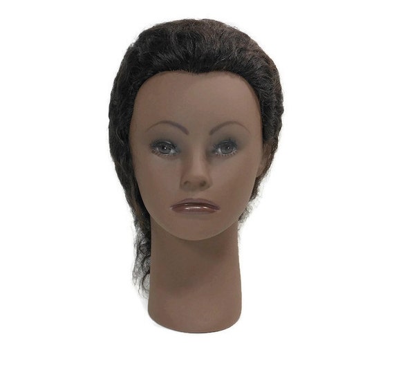 Black Mannequin Display Head Photo Prop Supply Dark Brown