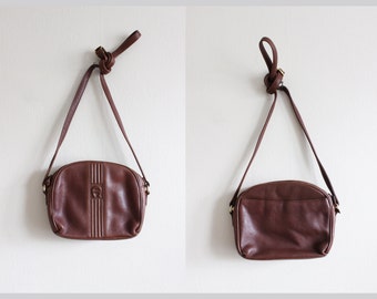 Vintage Etienne Aigner Brown Leather Crossbody Bag