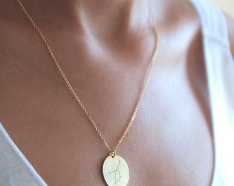 Cancer Constellation Jewelry | Gold Zodiac Necklace | Silver Star Sign Necklace | Personalized Astrological Sign Pendant | Gift for Her
