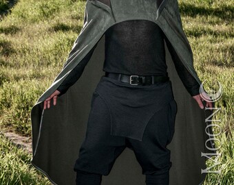 NEW: Men's Convertible Cape with Hood in Micro Suede by Opal Moon Designs (One Size Fits All)