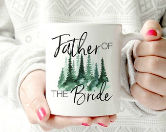 Father of the Bride mug. wedding 2017 - Ceramic Mug - words. script. Coffee cup - Pretty floral Mug. watercolors. present idea