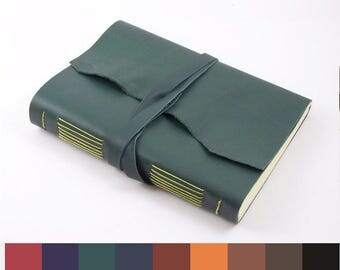 Leather Journal with Lined Paper // Handmade Notebook with Personalized Initials