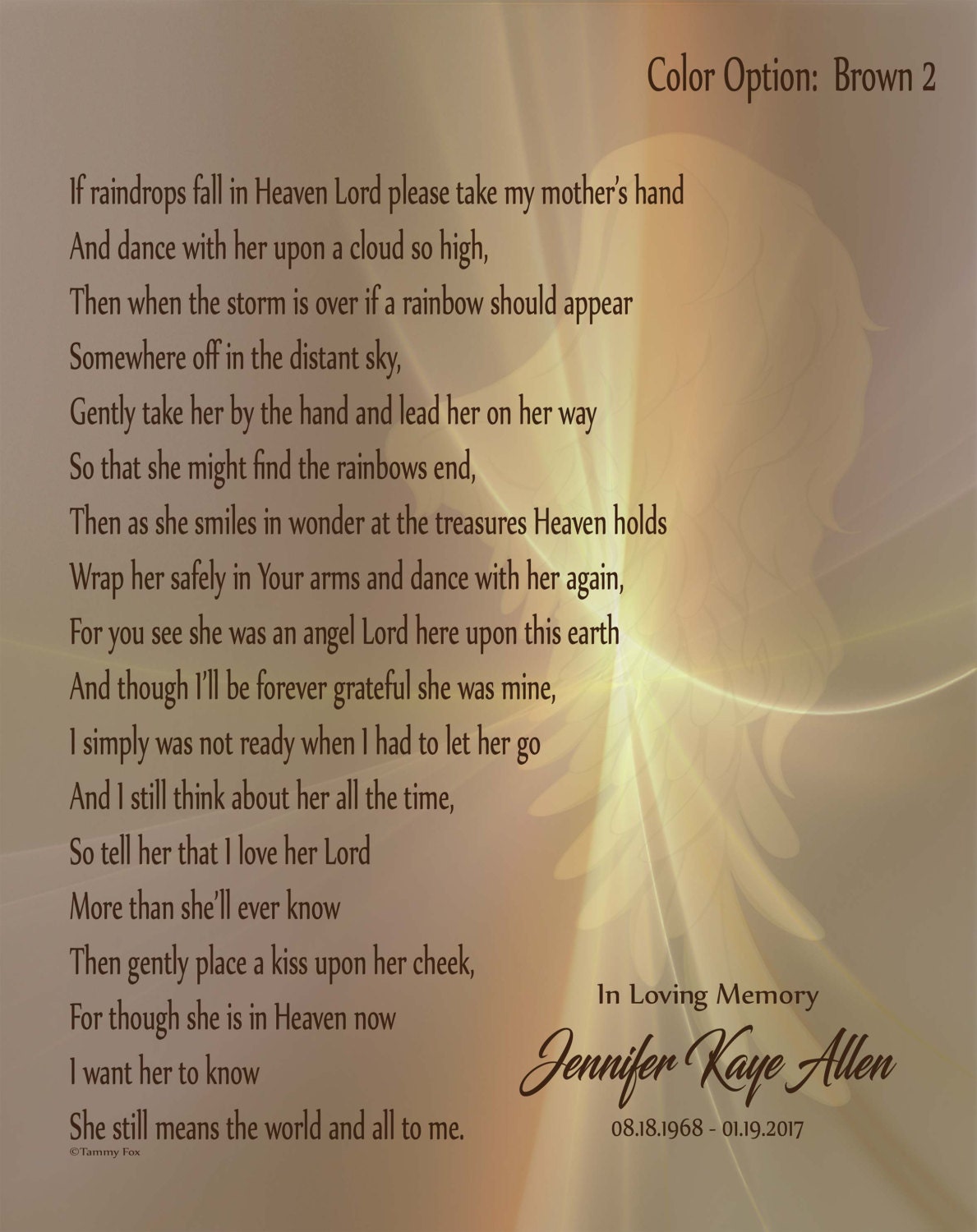 In Memory Of Mother Personalized Memorial Poem Remembrance