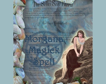 The SELKIE Seal Faerie WISHING SPELL, Digital Download, Faerie, Book of Shadows Page, Grimoire, Scrapbook, Spells