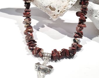Jasper Stone Necklace, Mens Shark Tooth Necklace, Surfer Necklace, Gifts for Men, Mens Beaded Necklace, Mens Beach Jewelry, Fathers Day Gift